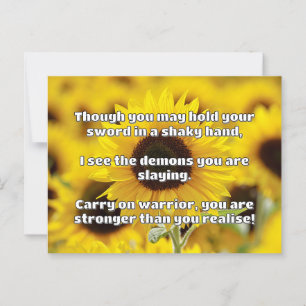 Ermutigung des Empath Warrior zu einem positiven Z Postkarte