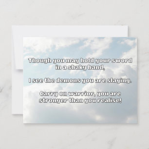 Ermutigung des Empath Warrior zu einem positiven Z Postkarte