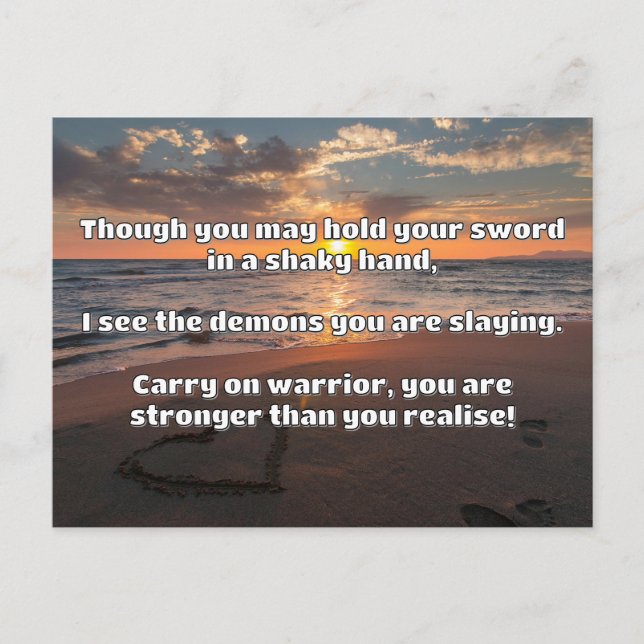 Ermutigung des Empath Warrior zu einem positiven Z Postkarte (Vorderseite)
