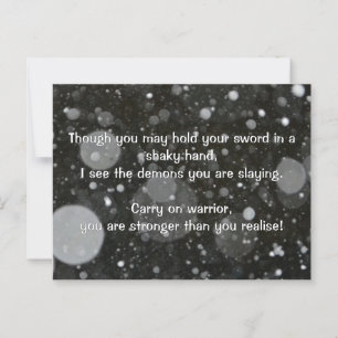 Ermutigung des Empath Warrior zu einem positiven Z Postkarte