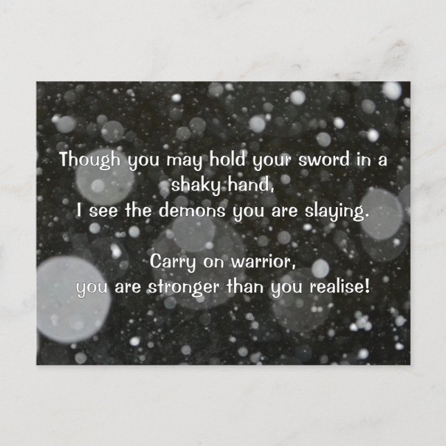 Ermutigung des Empath Warrior zu einem positiven Z Postkarte (Vorderseite)