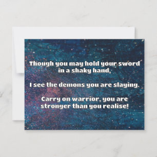 Ermutigung des Empath Warrior zu einem positiven Z Postkarte