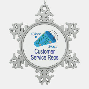 Ermutigung für Kundenservice-Mitarbeiter Schneeflocken Zinn-Ornament