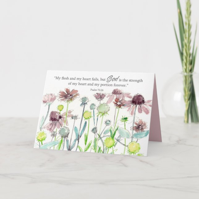Ermutigung Gott Liebt Dich Schrift Psalm Blume Karte (Vorderseite)