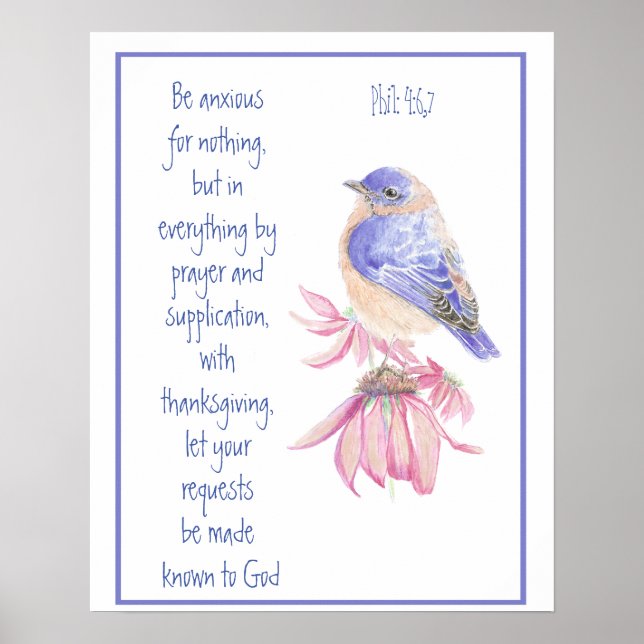 Ermutigung, Heilige Schrift Bluebird Poster (Vorne)