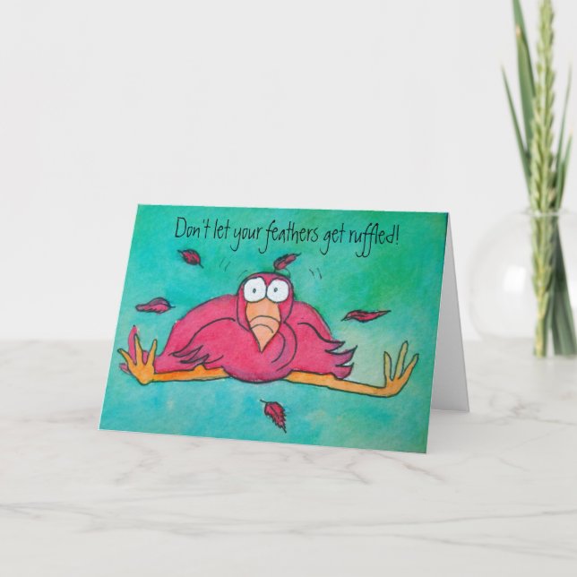 Ermutigung Pnk Flamingo Funny Spaß Card Karte (Vorderseite)