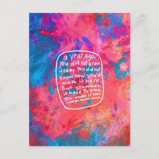 Ermutigung Postkartenziffer abstrakte Kunst pink Postkarte