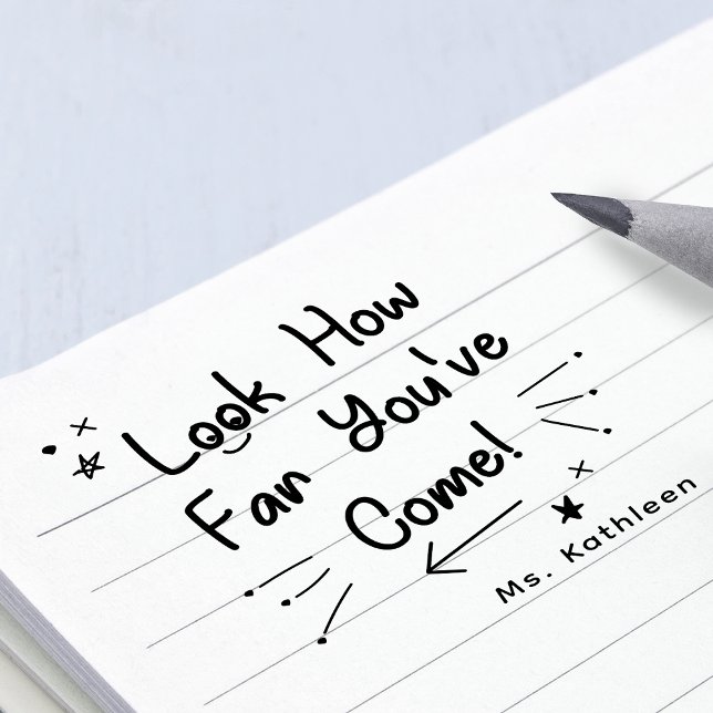 Ermutigung schauen, wie weit du gekommen bist Lehr Gummistempel (Encouragement Look How Far You've Come Teacher Rubber Stamp)