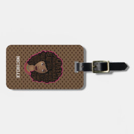 Ermutigung schwarzer Frauen, braune Polka-Punkte Gepäckanhänger