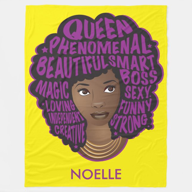 Ermutigung schwarzer Frauen, Lila und gelb Fleecedecke (Vorderseite)