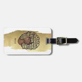 Ermutigung schwarzer Frauen, natürliches Haar, gol Gepäckanhänger