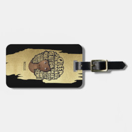 Ermutigung schwarzer Frauen, natürliches Haar, gol Gepäckanhänger