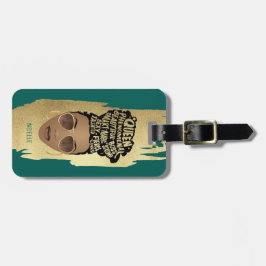 Ermutigung schwarzer Frauen, natürliches Haar, gol Gepäckanhänger