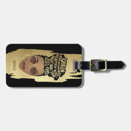 Ermutigung schwarzer Frauen, natürliches Haar, gol Gepäckanhänger