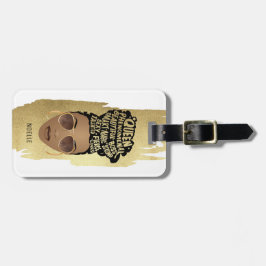 Ermutigung schwarzer Frauen, natürliches Haar, gol Gepäckanhänger