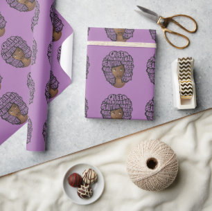 Ermutigung schwarzer Frauen, natürliches Haar, Lil Geschenkpapier