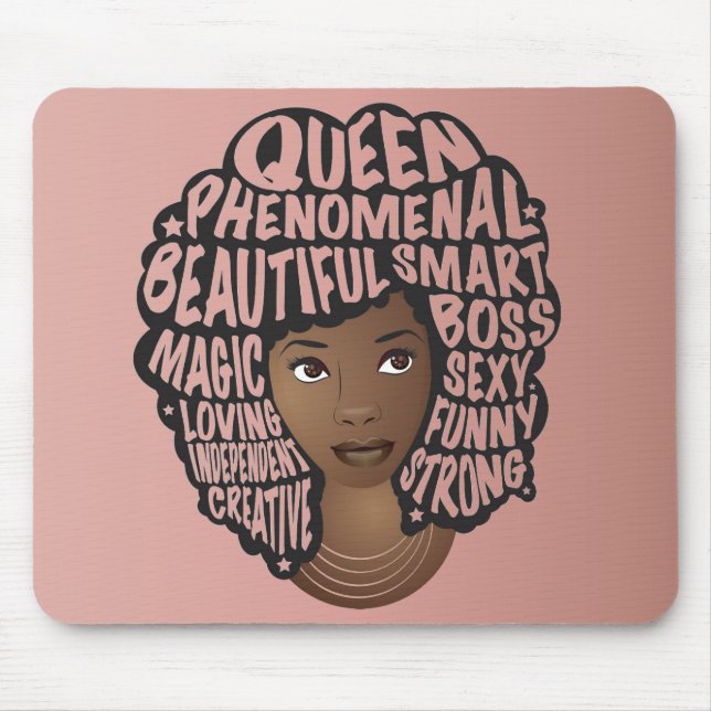 Ermutigung schwarzer Frauen, natürliches Haar, ros Mousepad (Vorne)