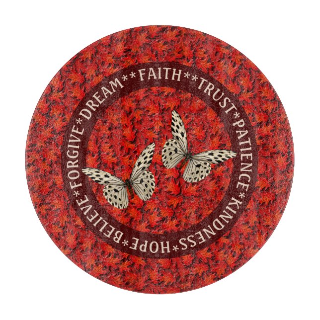 Ermutigung von Wörtern Herbstlaub Inspiration Schneidebrett (Vorderseite)