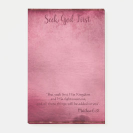 Ermutigung zu Seek God first Post-it Klebezettel