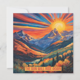 Ermutigung zum Sonnenaufgang über den Bergen Karte