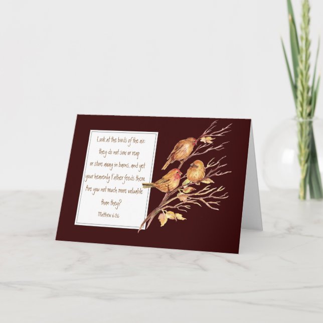 Ermutigungs-Schrift, Matthew-6:26, Karte (Vorderseite)