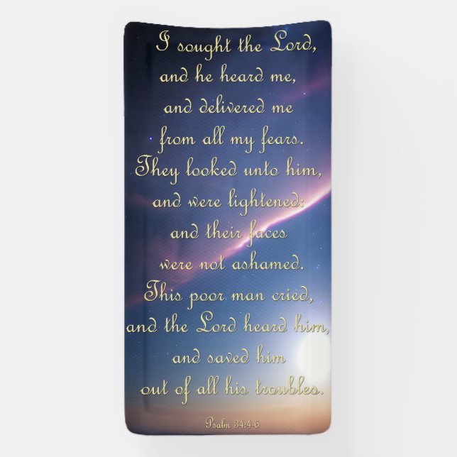 Ermutigungsbanner - Psalm 34:4-6 Banner (Vertikal)