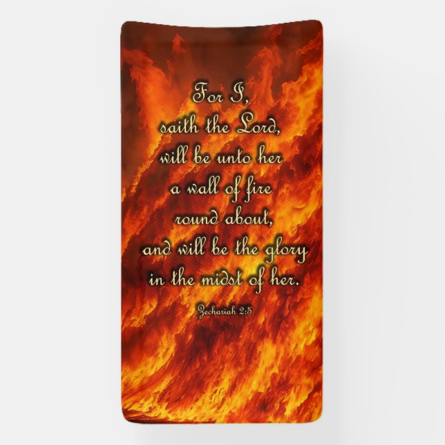 Ermutigungsbanner - Zechariah 2:5 Banner (Vertikal)