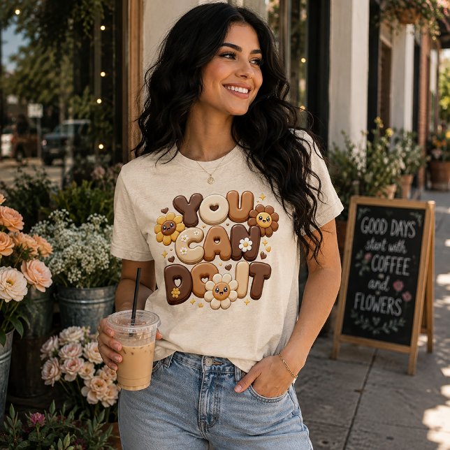 Ermutigungsbotschaft mit Blumen: Du Schaffst Es Tri-Blend Shirt (Von Creator hochgeladen)