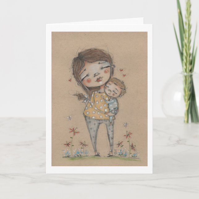 Ermutigungskarte für die Junge Mutter Dankeskarte (Vorderseite)