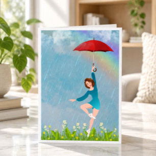 Ermutigungskarte Tanzen im Regen Karte