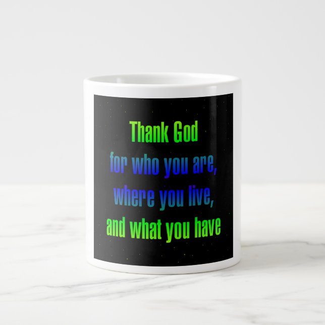 Ermutigungszitat # 147 Jumbo-Tasse (Vorderseite)