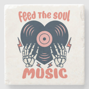 ernähre die Seelenmusik Steinuntersetzer