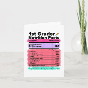 Ernährung Fakten 1. Klasse Funny Back to School Sh Karte