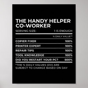 Ernährung Fakten Co-Worker Work Party Matching Ha Poster