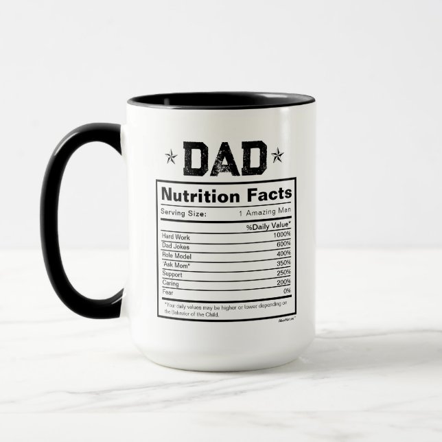 Ernährung Fakten für Vati-Geschenk Tasse (Links)
