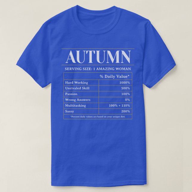 Ernährung Fakten Herbst Vorname Eindeutiger Name T-Shirt (Design vorne)