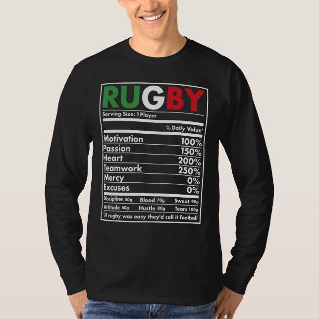 Ernährung Italien Rugby T-Shirt (Vorderseite)