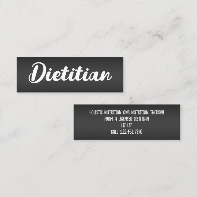 Ernährung von Feinschmeckern Mini Visitenkarte (Vorne/Hinten)