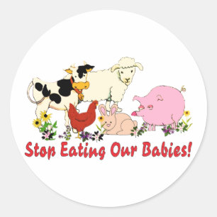 Ernährung von Tierbabys Runder Aufkleber