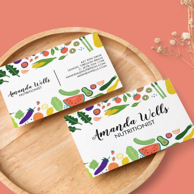 Ernährungsberater Koch Einzigartiges Gemüse Kunst Visitenkarte (Von Creator hochgeladen)