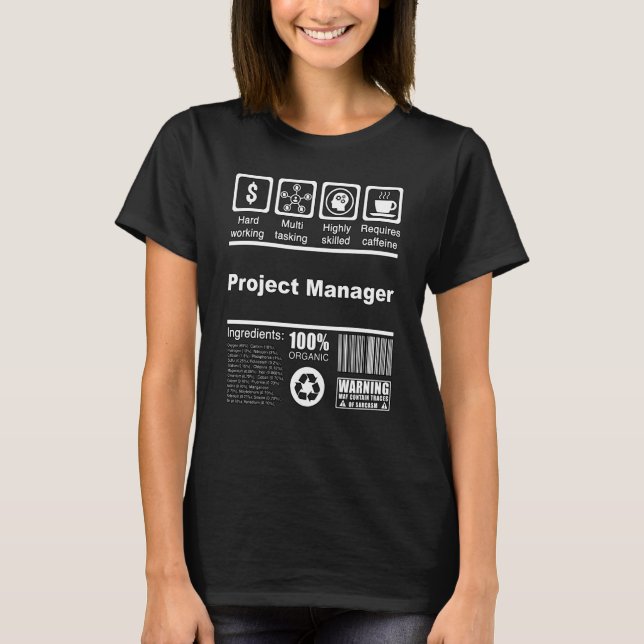 Ernährungsfakten für Manager T-Shirt (Vorderseite)