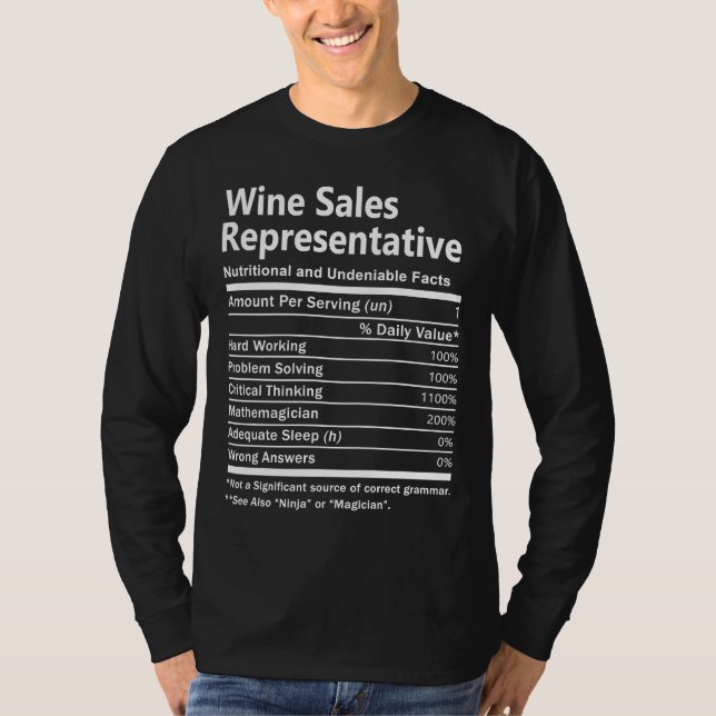 Ernährungsfaktoren für Wein - Vertriebsbeauftragte T-Shirt (Vorderseite)