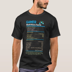 Ernährungstatsachen für Gamer Lustige Spiele Gamer T-Shirt