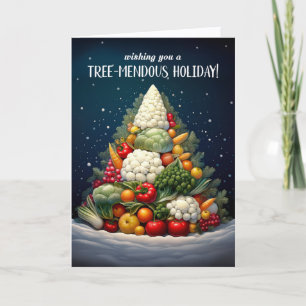 Ernährungsthemen Obst Gemüse Weihnachtsbaum Feiertagskarte