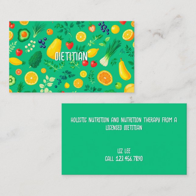 Ernährungswissenschaftler Visitenkarte (Vorne/Hinten)