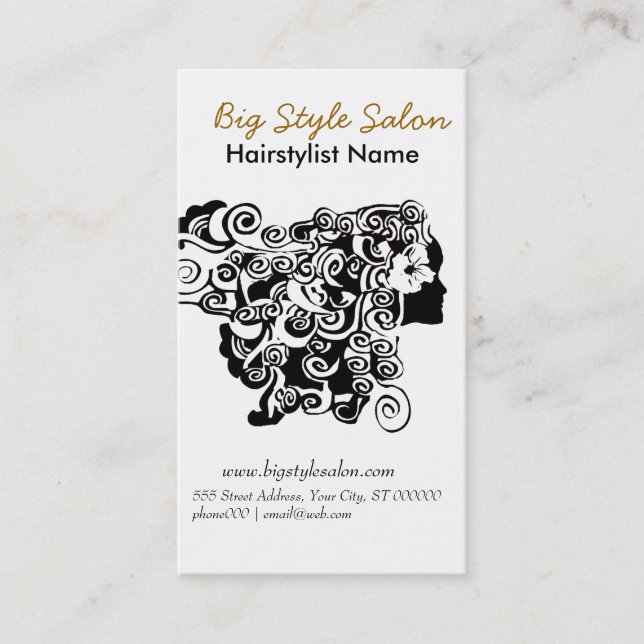 Ernennung Curly Hair Beauty Salon Friseur Terminkarte (Vorderseite)