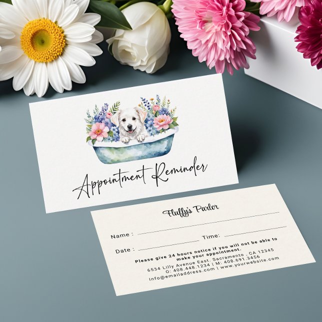 Ernennung Erinnerung Hund Groomer Wasserfarbe Visitenkarte (Von Creator hochgeladen)