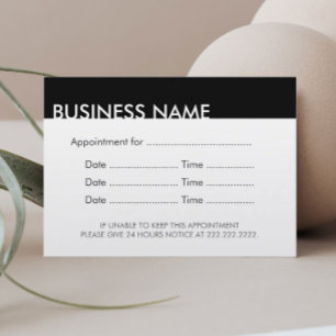 Ernennung Erinnerung Schlicht Black & White Terminkarte