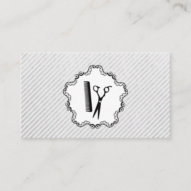 Ernennung von Friseur-Stylist-Komb und Schere Terminkarte (Vorderseite)