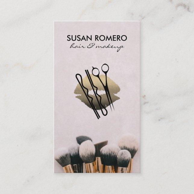 Ernennung von Makeup und Haar | Kiss Terminkarte (Vorderseite)